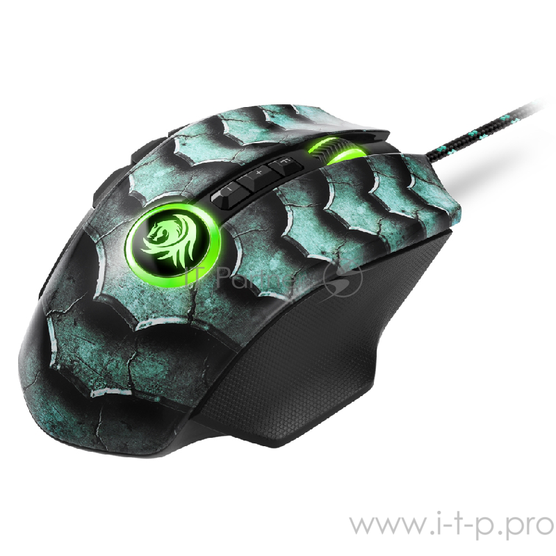 Игровая мышь Sharkoon Drakonia II Green (12 кнопок, 15000 dpi, USB, RGB подсветка)