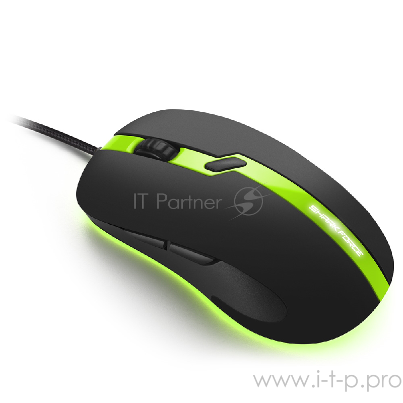 Игровая мышь Sharkoon SHARK FORCE PRO green (6 кнопок, 3200 dpi, USB)
