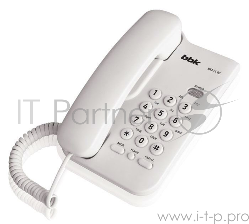 Телефон проводной BBK BKT-74 RU белый