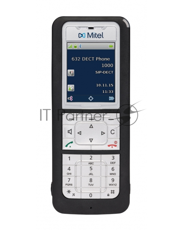 Mitel 632d v2 DECT телефон универсальный, пылевлагозащищенный корпус, цветной дисплей TFT, Bluetooth, USB, зарядное устройство в комплекте (repl. 80E00013AAA-A)