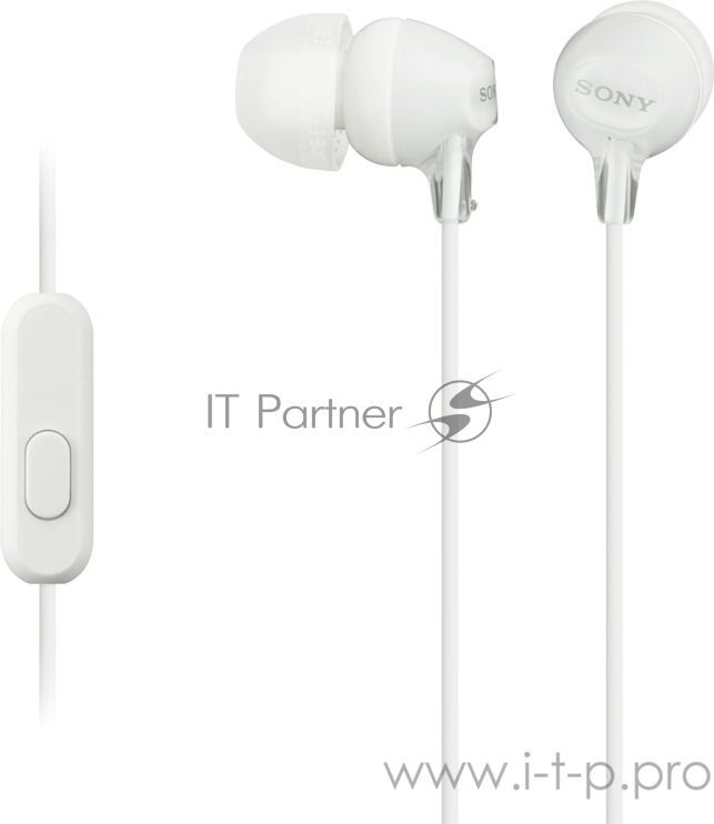 наушники SONY MDR-EX15AP, белый {Наушники с гарнитурой}