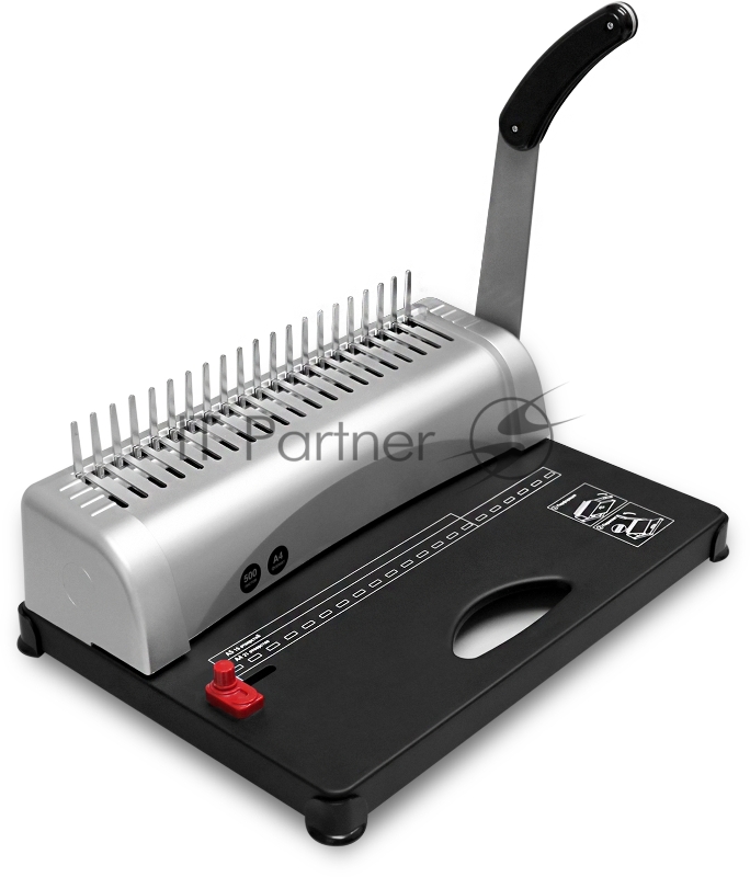 Брошюровщик ГЕЛЕОС БП-13 на пластиковую пружину, А4, ручная перфорация 13 листов, переплет макс до 500 л., глубина перфорации 3,5-5,5 мм