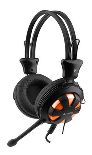 Наушники A4Tech HS-28-3 567949 orange/Black {Гарнитура стерео} 1.8 м