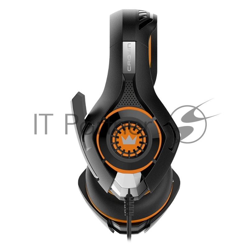 Наушники CROWN CMGH-102T Black&orange (Подключение USB, встроенная аудио карта, Частотныи? диапазон: 20Гц-20,000 Гц ,Кабель 2.1м,Размер D 250мм)