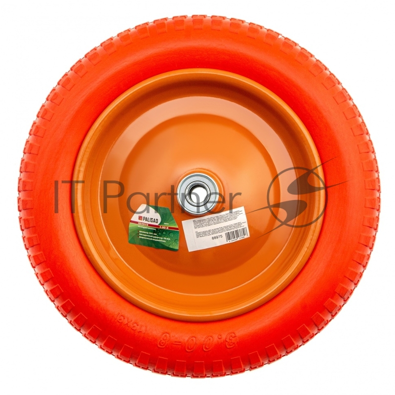 Колесо PALISAD 68975 полиуретановое 3.00-8 длина оси 90мм подшипник 16мм