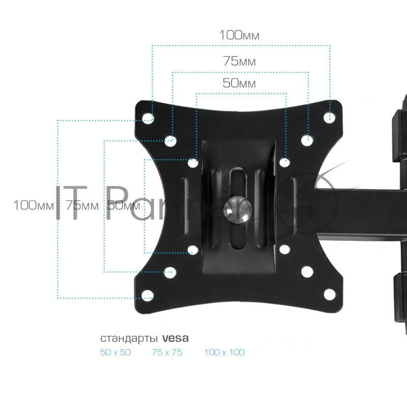 Кронштейн VLK Trento 3 black Максимальная нагрузка 20 кг диагональ ТВ 10-32 дюйм