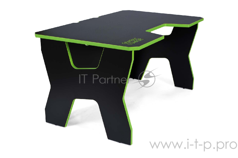 Игровой стол чёрно-зелёный Generic Comfort Gamer2/DS/NE (ЛДСП Е1,150 x 90 x 75)