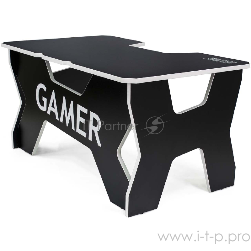 Игровой стол чёрно-белый Generic Comfort Gamer2/DS/NW (ЛДСП Е1,150 x 90 x 75)