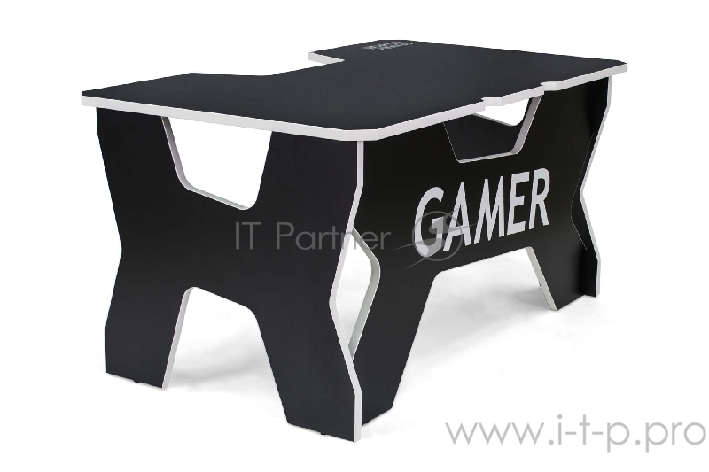 Игровой стол чёрно-белый Generic Comfort Gamer2/DS/NW (ЛДСП Е1,150 x 90 x 75)