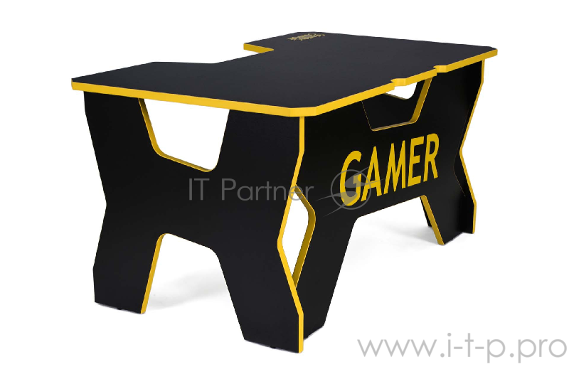 Игровой стол чёрно-жёлтый Generic Comfort Gamer2/DS/NY (ЛДСП Е1,150 x 90 x 75)