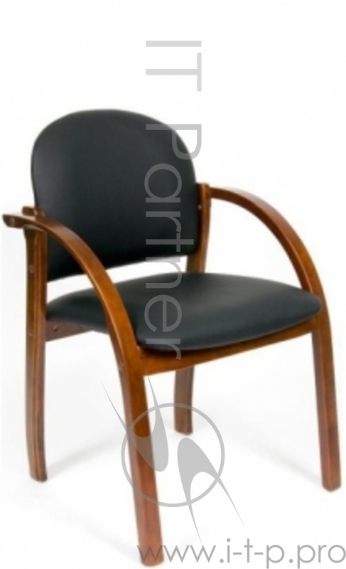 Офисное кресло Chairman 659 чёрное (экокожа, натуральное дерево)