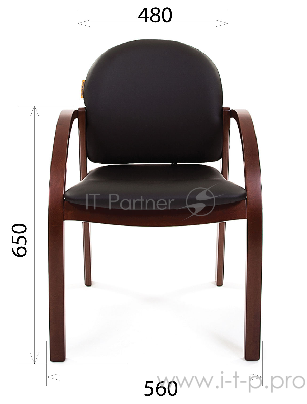 Офисное кресло Chairman 659 чёрное (экокожа, натуральное дерево)