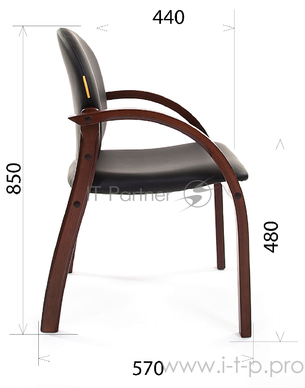 Офисное кресло Chairman 659 чёрное (экокожа, натуральное дерево)