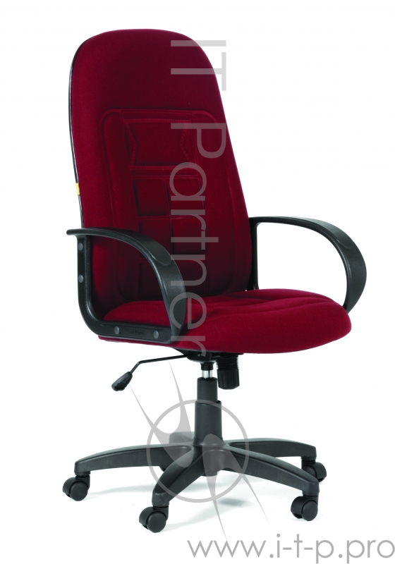 Офисное кресло Chairman 727 бордовое (ткань, пластик, газпатрон 3 кл, ролики, механизм качания)