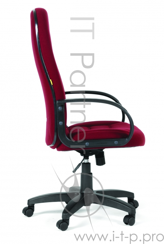 Офисное кресло Chairman 727 бордовое (ткань, пластик, газпатрон 3 кл, ролики, механизм качания)