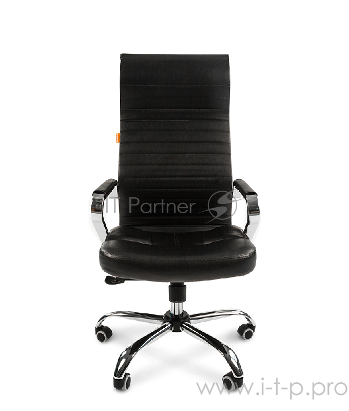 Офисное кресло Chairman 700 чёрное (экокожа, хромированный металл, газпатрон 3 кл, ролики, механизм качания)