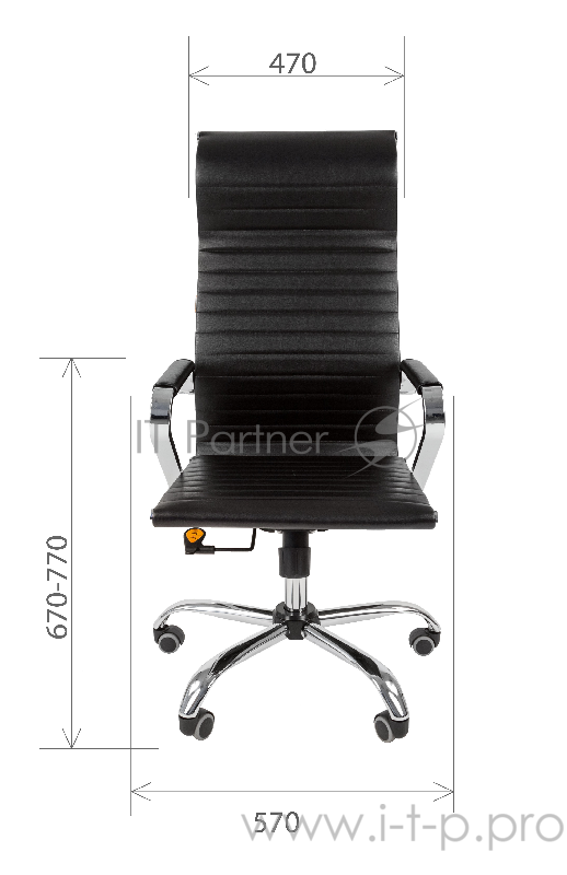 Офисное кресло Chairman 701 чёрное (экокожа, хромированный металл, газпатрон 3 кл, ролики, механизм качания)