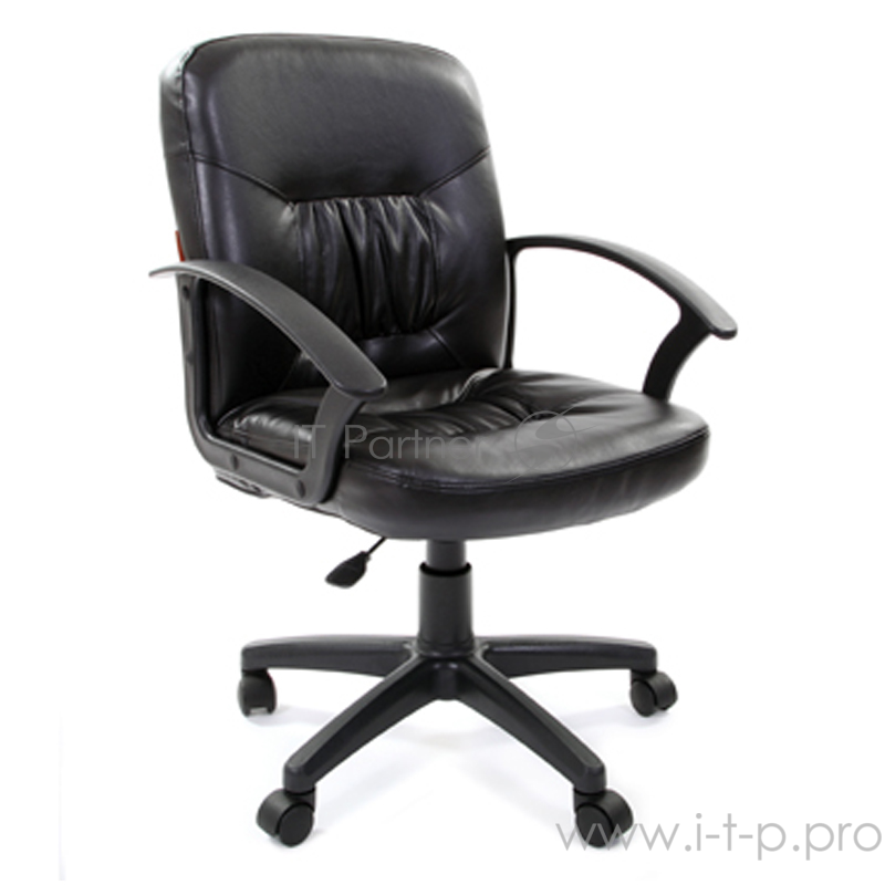 Офисное кресло Chairman 651 чёрное (экокожа, пластик, газпатрон 3 кл, ролики)
