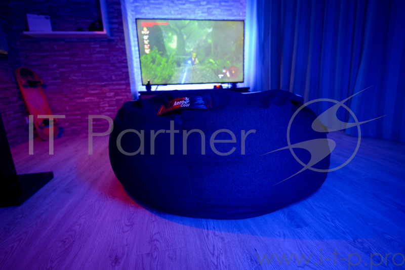 Кресло-мешок Aerocool P7-BB1 (чехол без наполнителя) , до 100 кг, джинсовая ткань, ШхДхВ: 110х110х49см, объём наполнителя: 480л (3-мм частицы)