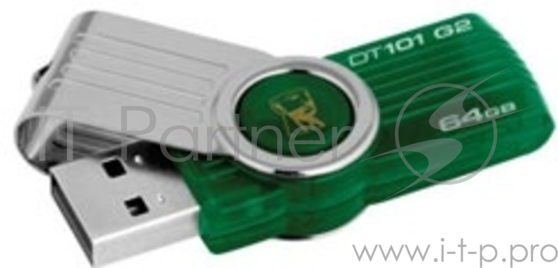 Флеш Диск Kingston 64Gb DataTraveler DT101G2/64GB-YAN USB2.0 зеленый
