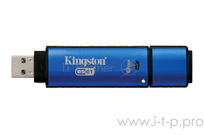 Флеш Диск Kingston 8Gb DataTraveler Vault Privacy 3.0 with ESET AV - TAA compliant, <DTVP30AV/8GB> USB3.0 синий