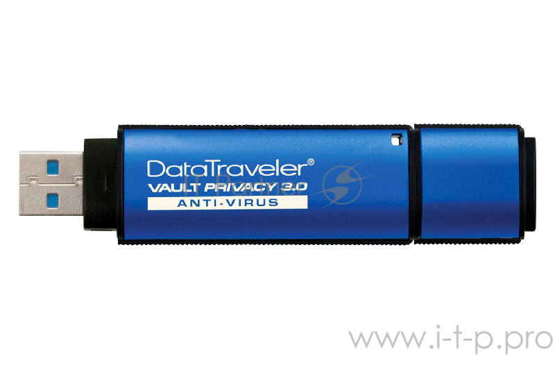 Флеш Диск Kingston 8Gb DataTraveler Vault Privacy 3.0 with ESET AV - TAA compliant, <DTVP30AV/8GB> USB3.0 синий