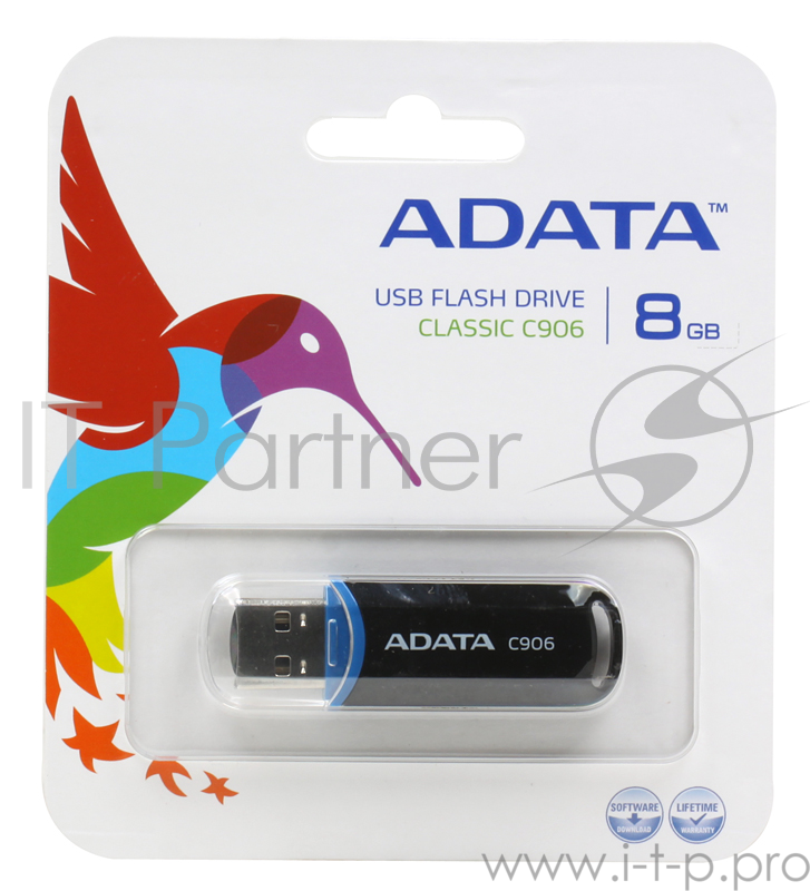 Внешний накопитель 8GB USB Drive <USB 2.0> A-data C906 Black