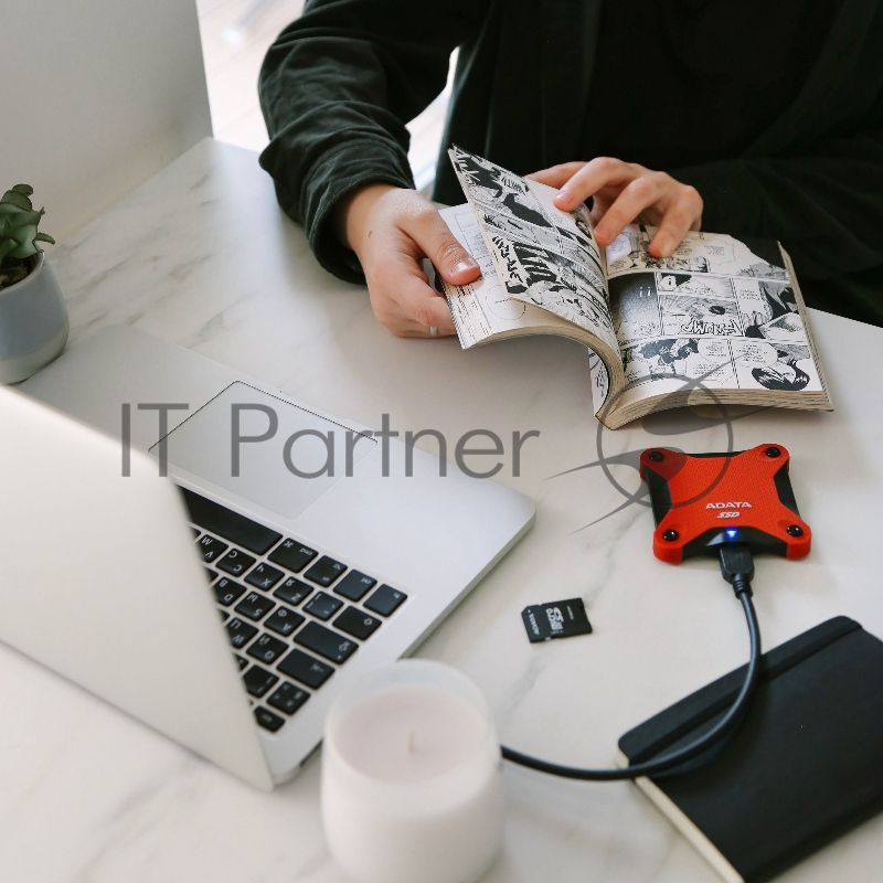 Внешний SSD ADATA External 240Gb SD600Q Series <ASD600Q-240GU31-CRD> (USB3.1, 440/430Mbs, 3D QLC, 80х15х80mm, 60g) Red