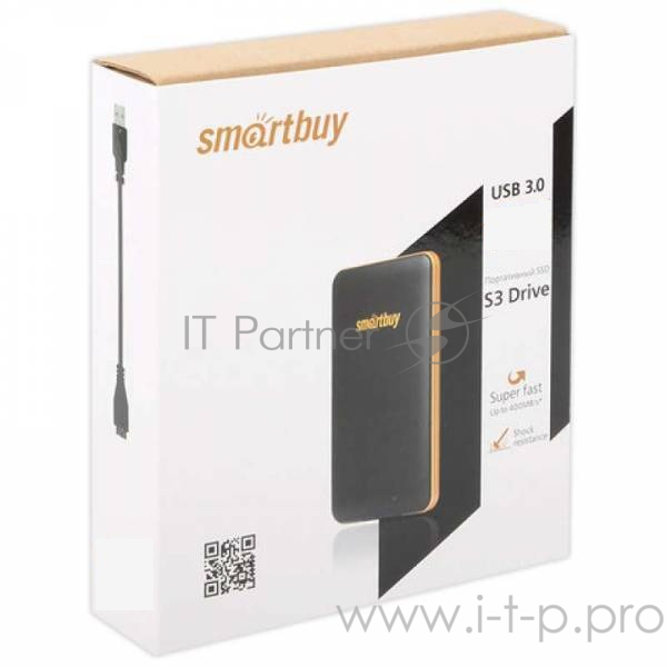 Внешний SSD Smartbuy External 1.0Tb S3 Drive <SB1024GB-S3DB-18SU30> (USB3.0, 425/400Mbs, TLC, 1.8