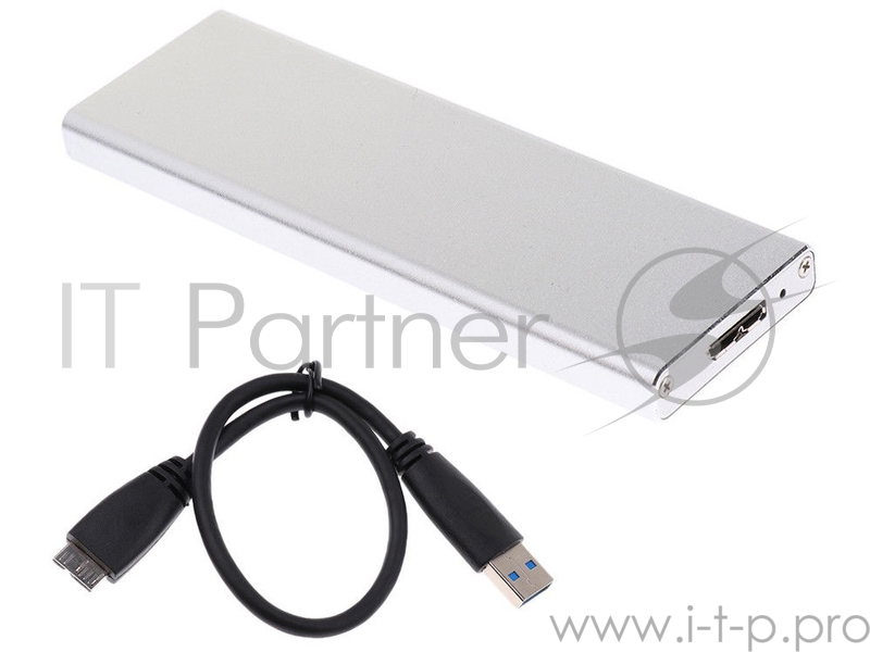 Контейнер для SSD ORIENT 3502S U3, USB 3.0 M.2 (NGFF) SATA 6Gb/s (ASM1153E), поддержка TRIM, алюминий, серебристый цвет