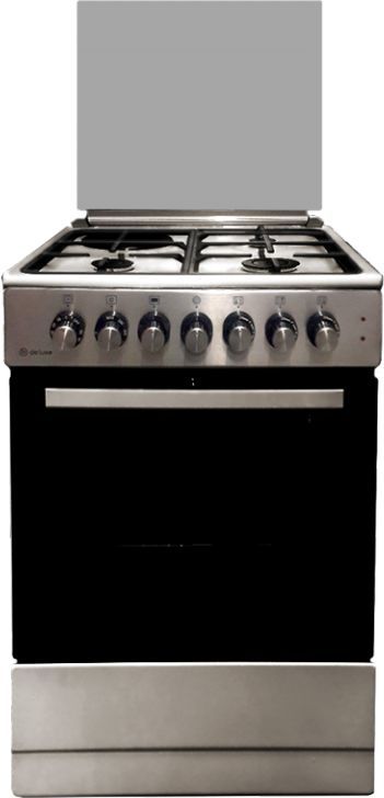 Плита Комбинированная De Luxe 606031.12гэ 000 нержавеющая сталь (стеклянная крышка) реш.чугун