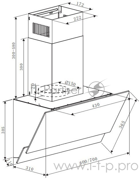 Вытяжка MAUNFELD PLYM SOFT 60 черное стекло