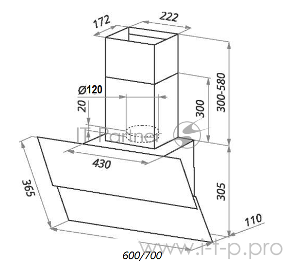 Вытяжка MAUNFELD PLYM SOFT 60 черное стекло