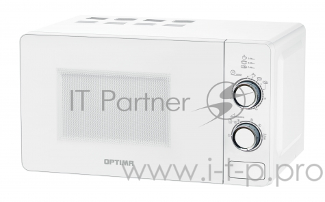 Микроволновая печь OPTIMA MO-2110W (20л, 700Вт,механич.ПУ, кнопка д/открыв. дверцы,лампа, белая)