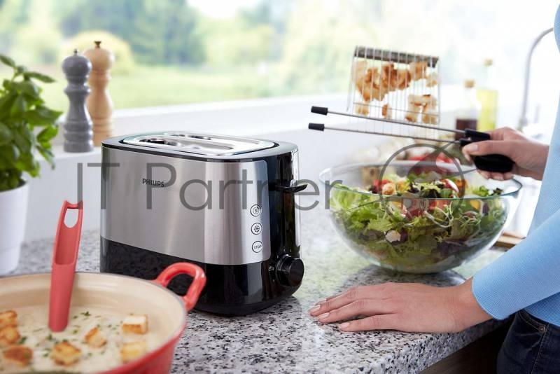 Тостер Philips HD2635/90 950Вт серебристый/черный