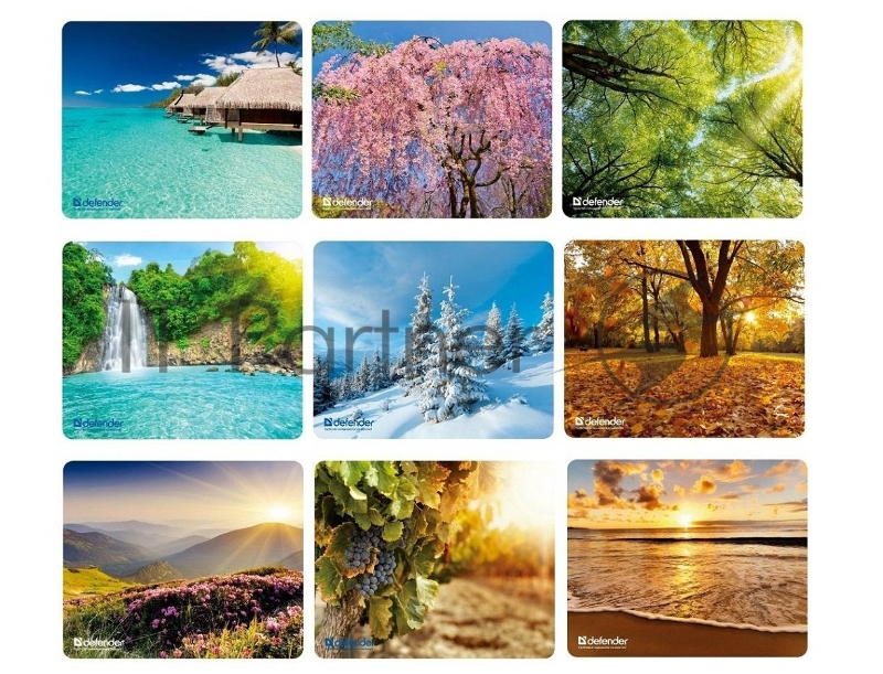 Коврики Defender Silk Pad Nature 10 видов 50707 Коврик для компьютерной мыши, 230x190x1.6 мм