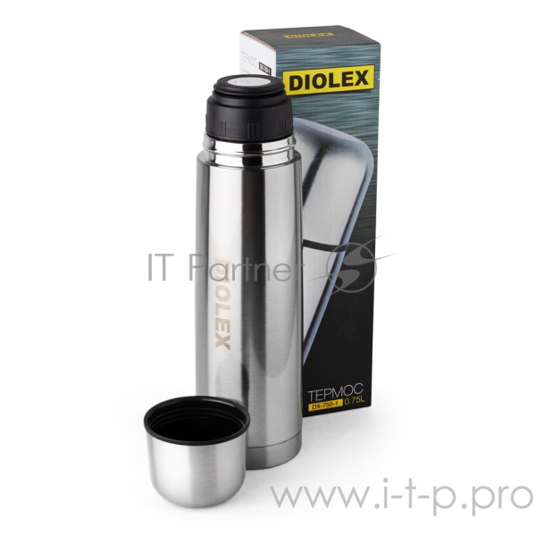 Термос Diolex DX-750-1, с узким горлом, 750 мл, нержавеющая сталь