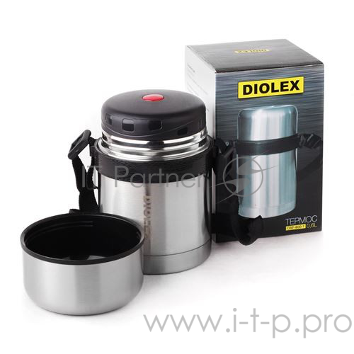 Термос Diolex DXF-600-1, суповой 600 мл., ремешок в комплекте, нержавеющая сталь