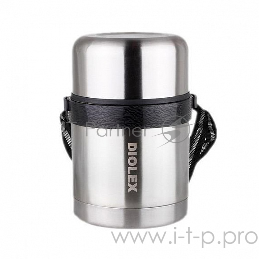 Термос Diolex DXF-800-1 суповой 800 мл, кнопка, широкое горло, ремень, двойная колба из нержавеющей