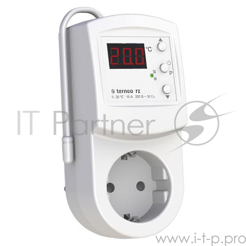 Терморегулятор TERNEO rz для ик панелей и конвекторов. 3 000 ВА. 16 А. 0-30 °С.