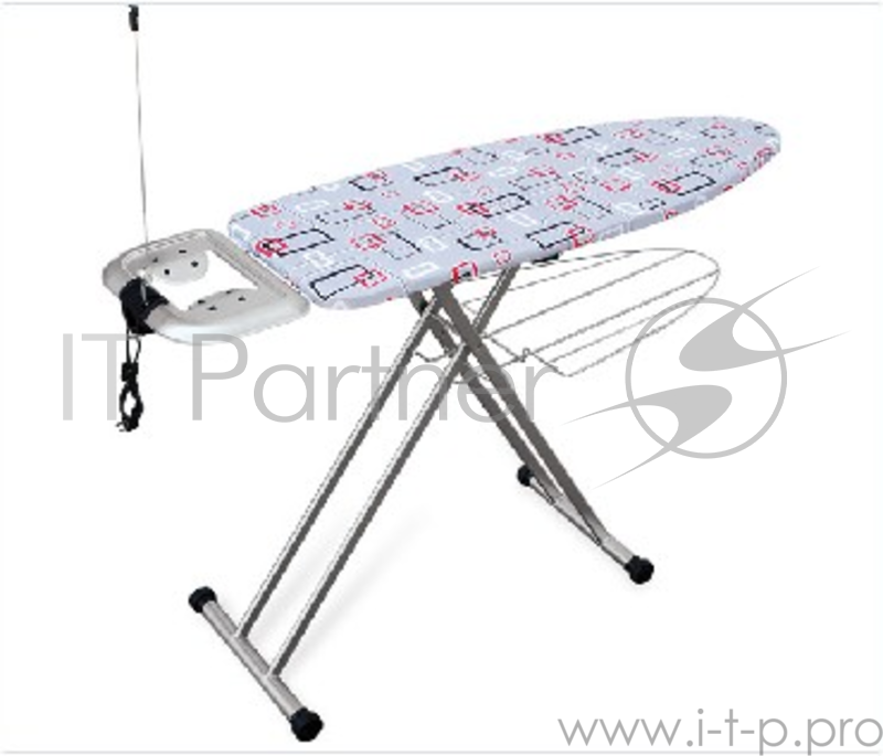 Гладильная доска DOGRULAR сильвия(Размер стола 44*120 см. Паропропускающий глад. стол. Подставка для утюга. Не сгораемая ткань. Подрукавник. Сертифицированные кабель и вилка.)