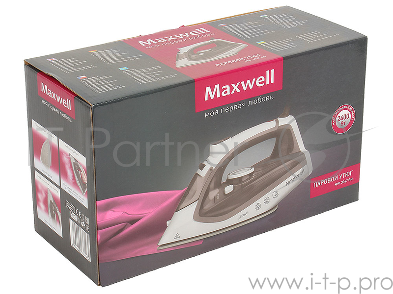 Утюг Maxwell 3047-MW (ВN) (2000 Вт, подошва из нержавеющей стали)