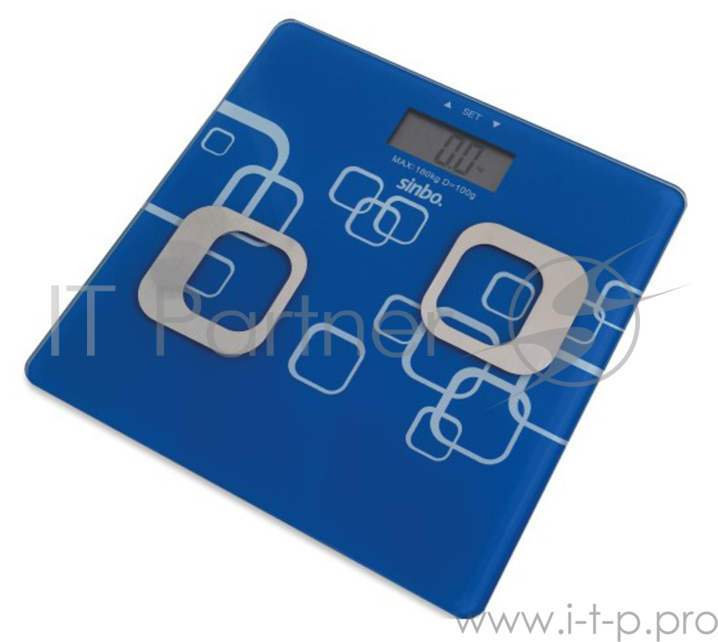 Весы напольные электронные Sinbo SBS 4448 макс.180кг синий/белый