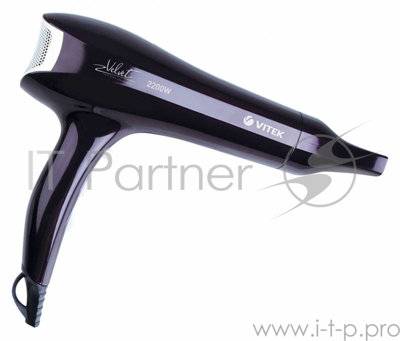 Фен VITEK VT-2249 VT Мощность 2200Вт. Количество режимов нагрева 3. Количество режимов интенсивности воздушного потока 3. Ионизация. Защита от перегрева. Насадка-диффузор. Насадка-концентратор. Петля для подвешивания. Подача холодного воздуха. Турма