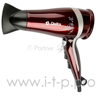 Фен DELTA DL-0917 бордовый: 2300 Вт, 2 режима мощности потока воздуха, 3 реж. температуры потока воз