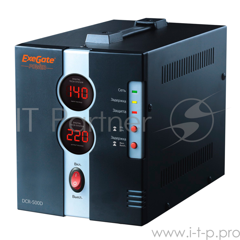 Сетевой фильтр Exegate EP259015RUS Стабилизатор Exegate Power DCR-500D (диапазон 160...260В, 1 розетка )