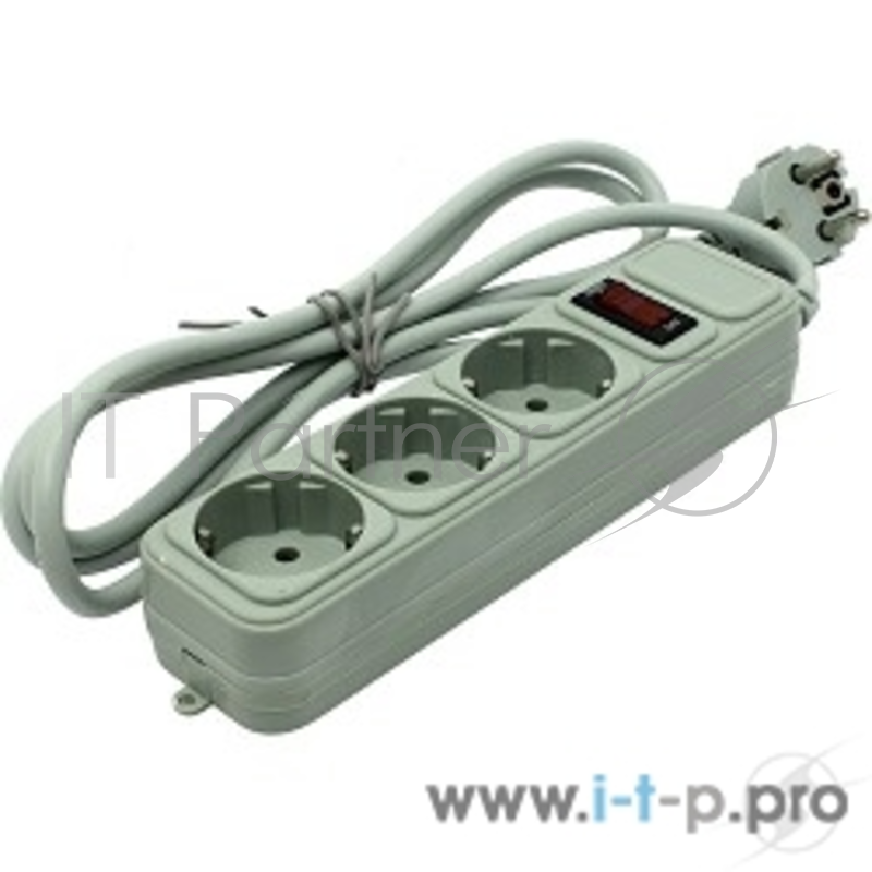 Сетевой фильтр Exegate EX221177RUS Сетевой фильтр Exegate SP-3-1.8G (3 розетки, 1.8м, евровилка, серый)
