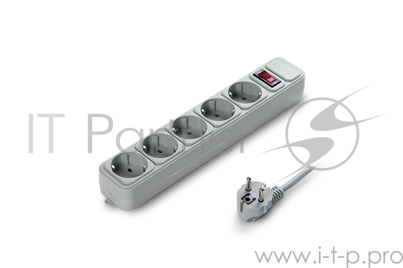 Сетевой фильтр Exegate EX221186RUS Сетевой фильтр Exegate SP-5-3G (5 розеток, 3м, евровилка, серый)