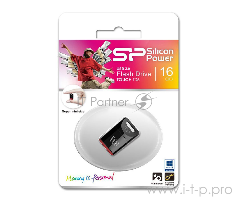 Флеш Диск Silicon Power 16Gb Touch T06 USB2.0 черный