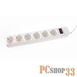 Сетевые фильтры 3Cott Сетевой фильтр 3C-SP1006W-3.0 (6 евро-розеток с заземлением, 3 м, белый, коробка) {0480829}